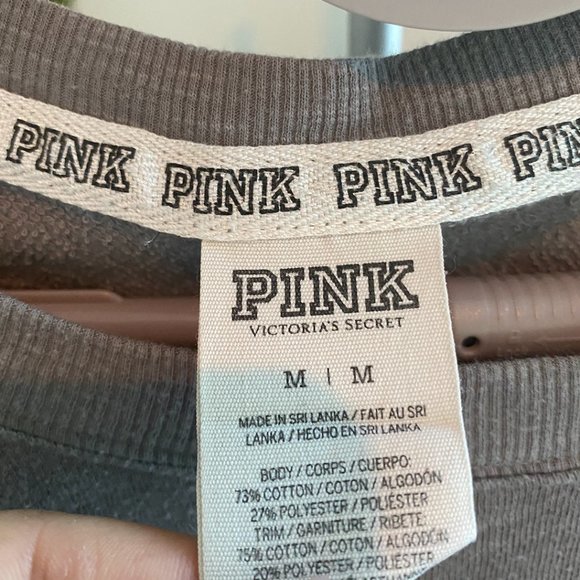 Victoria's Secret Love Pink, Grey Varsity Crewneck - Picture 3 of 3